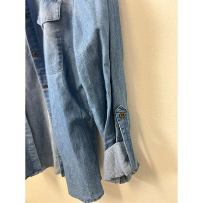 Love Tree Button-Down Denim Shirt - Medium