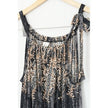 Romper Jumper Women Medium Black Silk Blend Paisley Print Pocket