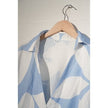 SHEIN Wrap Blouse Women Large Blue White Floral Abstract Long Sleeve Tie Top