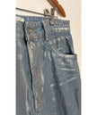 Fashionova Wide Leg Jeans Women Size 13 Silver Metallic Distressed Cropped