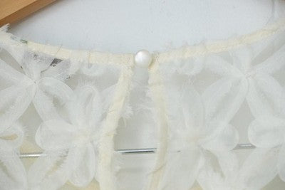 Cato Blouse Womens Medium White Floral Lace Sheer Bell Sleeve Party Boho Top