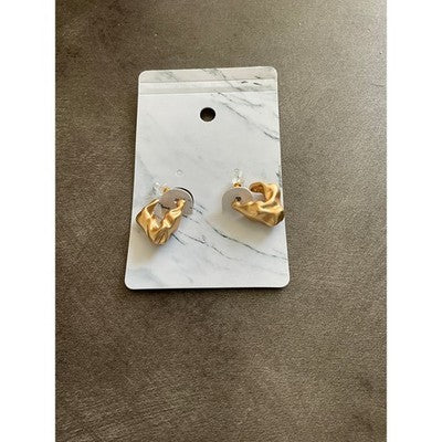Hammered U Shape Huggie Hoop Earrings