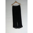 ASHRO Black Wide-Leg Pleated Trousers Size 8