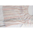 Pink Rose Off The Shoulder Blouse Womens Small Coral Blue Striped Short Sleeve