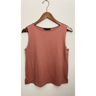 Tahari Tank Top Women Small Pink Mauve Sleeveless Boat Neck Knit Shell