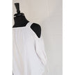 Madewell Womens XS White Cold Shoulder Tie Sleeve Blouse Square Neck Top