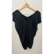 New York & Company Blouse Women Extra Small Black Dolman Sleeve V-Neck Tie Front