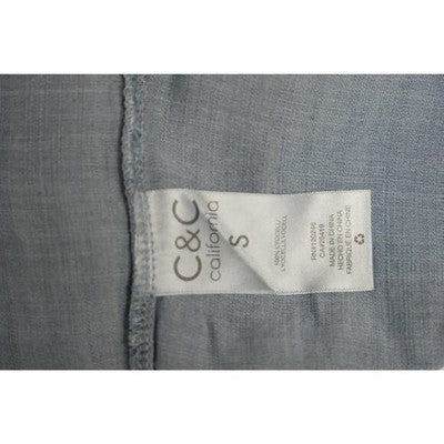 C&C California Camisole Top Women Small Blue Lyocell Chambray Sleeveless V-Neck