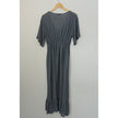 Blakeley Maxi Dress Women Small/Medium Dark Navy Blue Striped Ruffle V-Neck