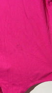 Hot Pink Ribbed V-Neck Ruffle Sleeve Bodysuit, Large