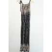 Romper Jumper Women Medium Black Silk Blend Paisley Print Pocket
