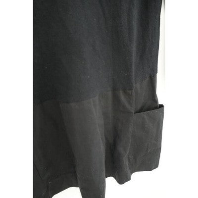 Moth Anthropologie Knit Tunic Top Women Small/ Petite Black Mixed Media Patch Pockets