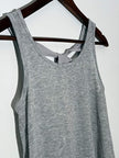 mmCmmCmm Gray Heathered Lace Hem Back-Tie Sleeveless Top, SIze Medium