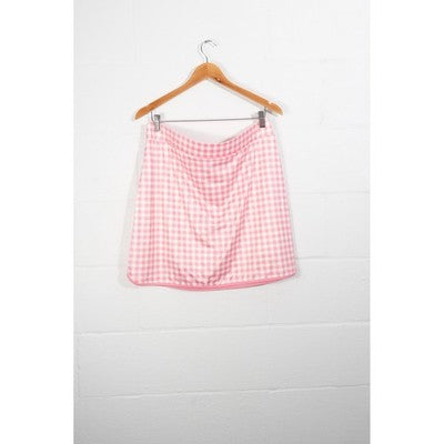 J.Crew Gingham Active Skort Women Extra Large Pink White Checkered BF735