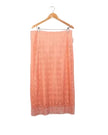 Cato Crochet Lace Midi Skirt Women Size 14 Coral Peach Fringe Hem Boho