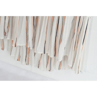 Jessica Simpson Maxi Skirt Women Small White Striped High Low Ruffle Tiered
