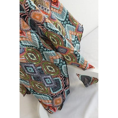 Bailey Blue Handkerchief Hem Maxi Dress Womens Medium Geometric Print