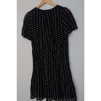 CATO Black and White Polka Dot A Line Midi Dress Size Medium