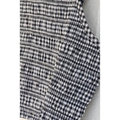 No Boundaries Smocked Cami Top Women Extra Large Navy White Gingham Cropped