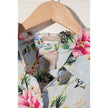 Chico's No Iron Button Down Shirt Women Size 2 Large Blue Floral Butterfly Print
