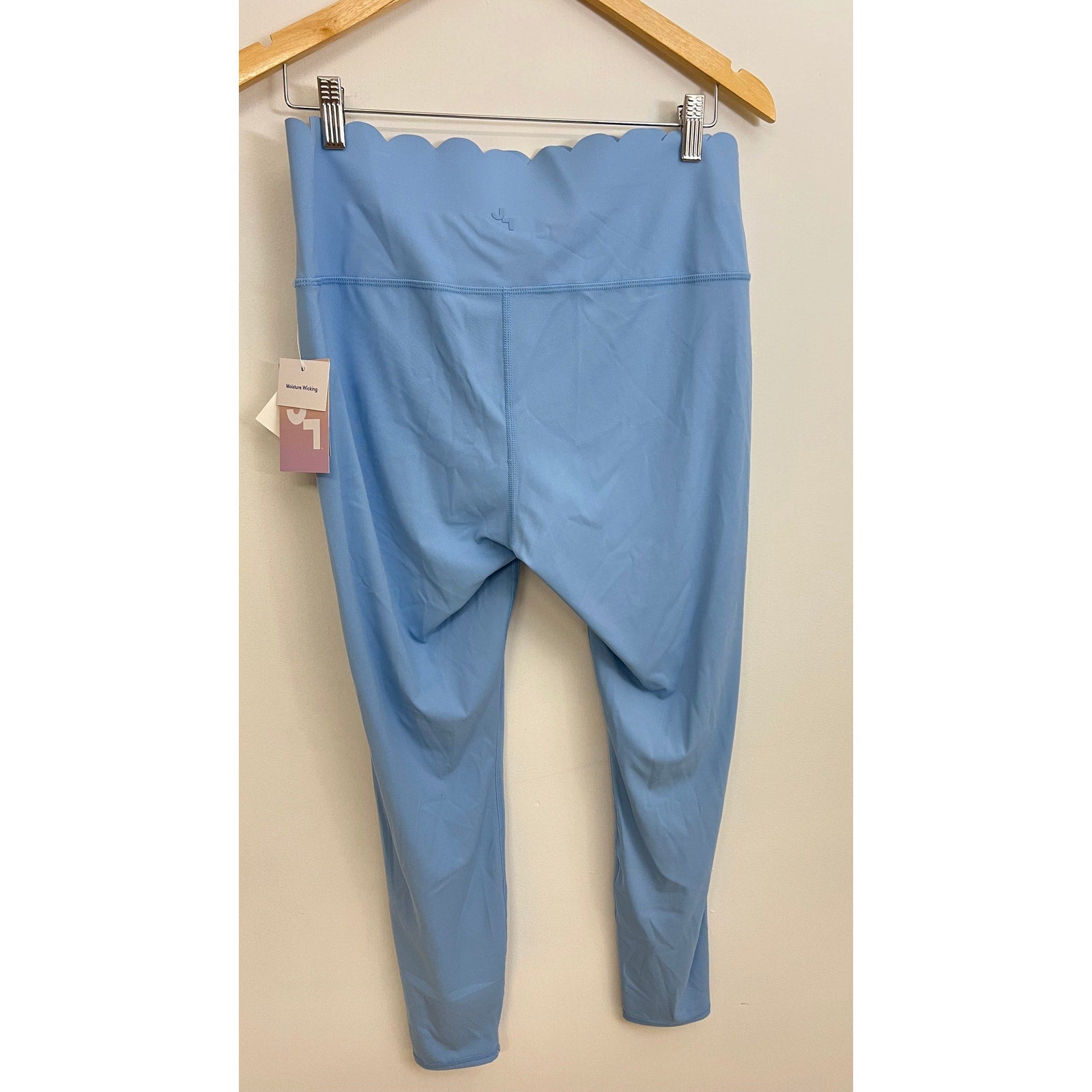 JoyLab Leggings Women Extra Large Blue Scalloped High Waist Moisture Wicking