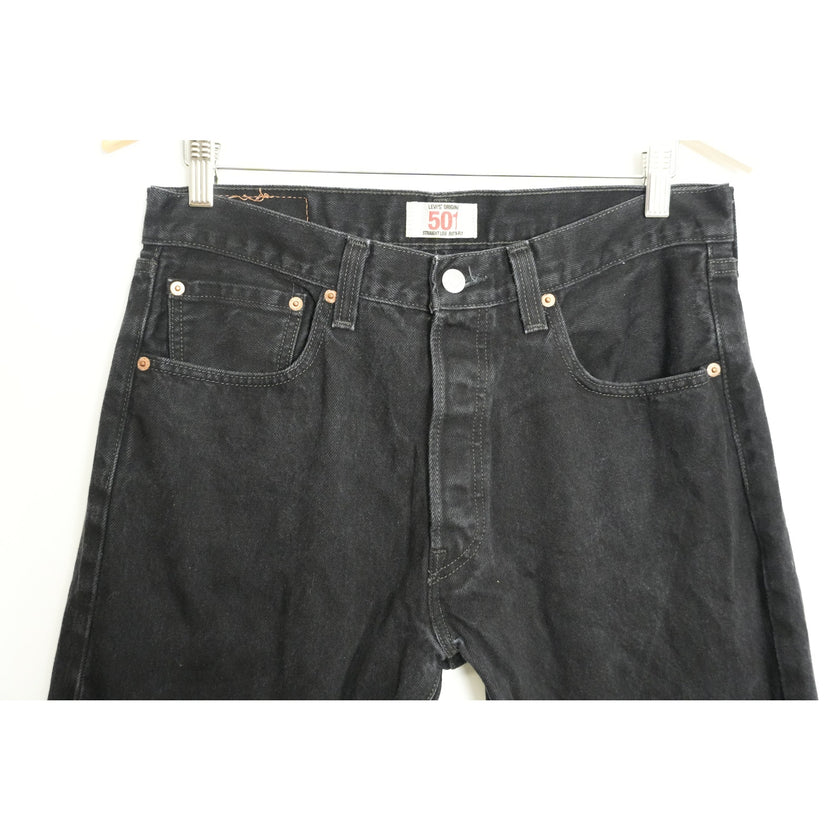 LEVI’S Original 501 Straight Leg Button Fly Black Jeans Size 33x32