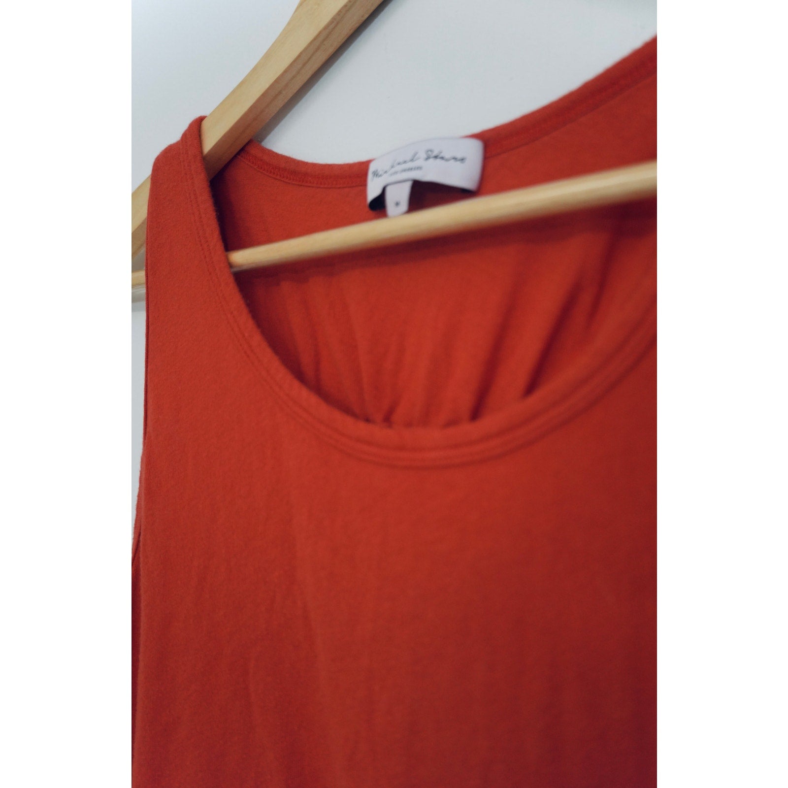 Michael Stars Tank Dress Women Medium Orange Red Sleeveless Racerback