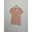 Zenana Shirt Womens Large Pink V Neck Short Sleeve Solid Basic Jersey Tee Top
