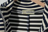 Callie Mac Striped Quarter Zip Vest Womens Large Navy White Sleeveless Top