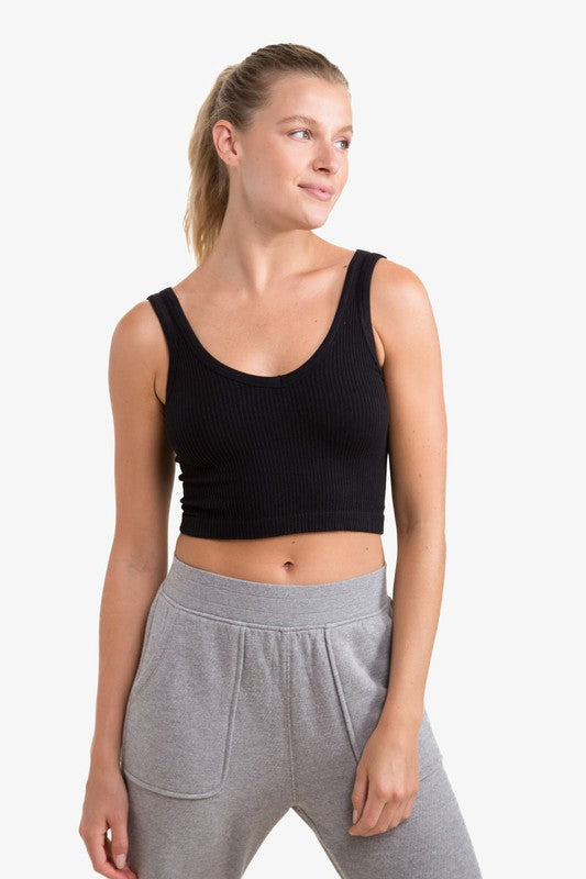 Ribbed Seamless Cropped Tank Top