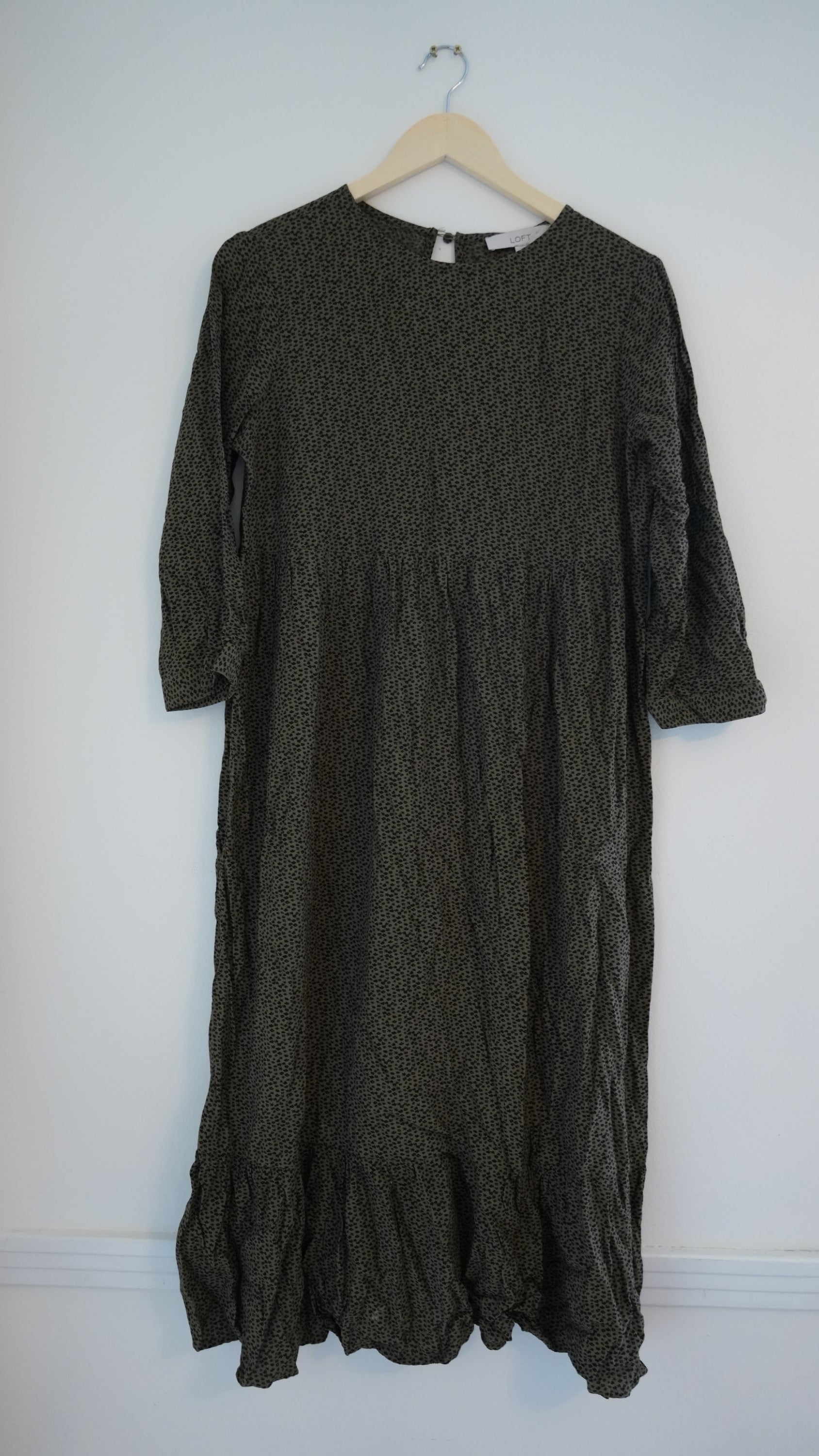 Loft Printed Flowy Long Sleeve Dress Size Small