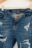 American Eagle Dark Wash Super Hi-Rise Distressed Jeggings Size 00