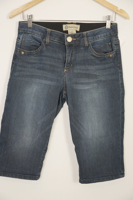 Democracy Dark Wash Bermuda Shorts With “Ab Technology” Size 4