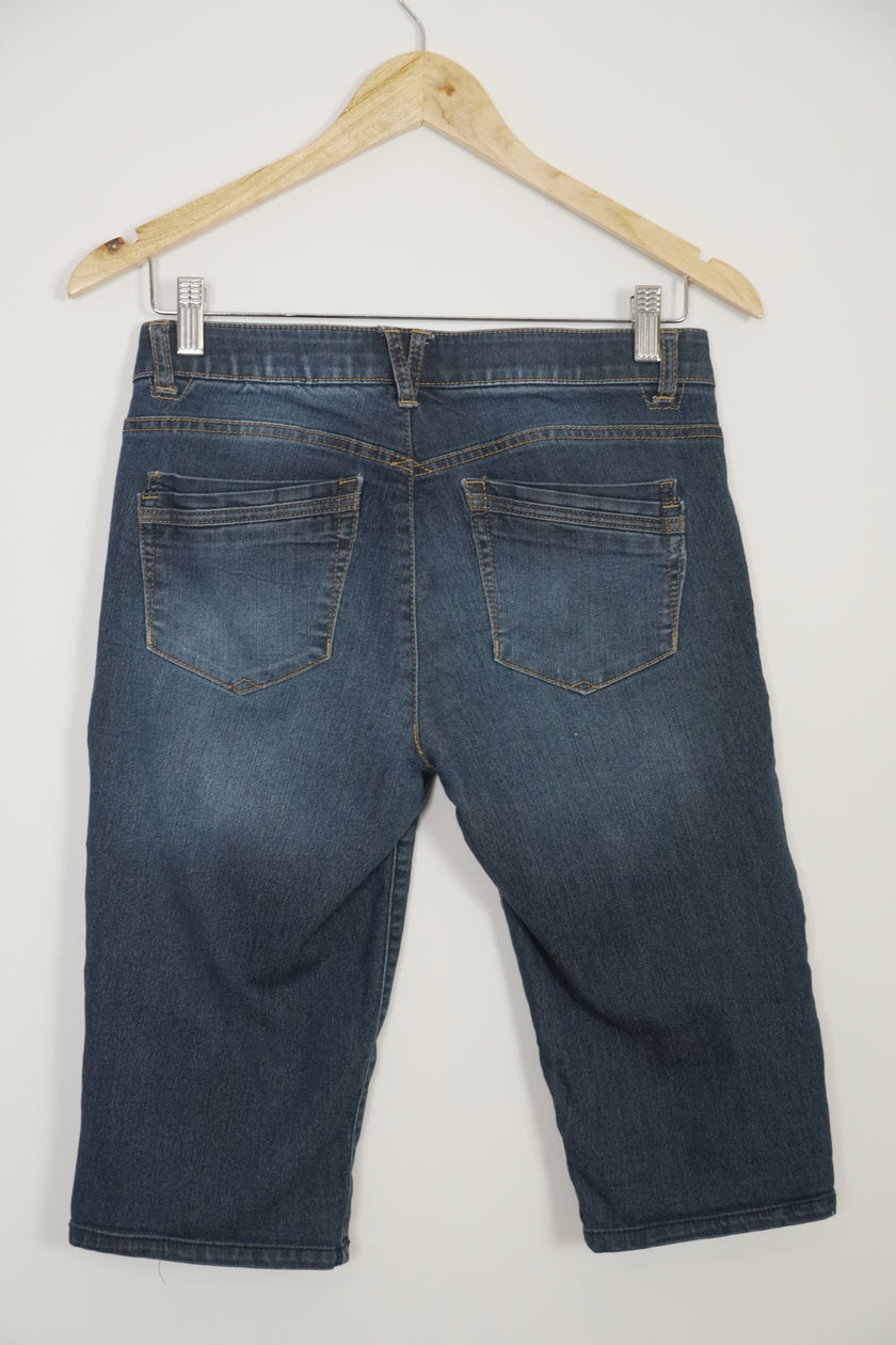 Democracy Dark Wash Bermuda Shorts With “Ab Technology” Size 4