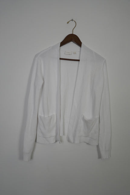 Cyrus White Waffle Knit Cardigan Size Medium