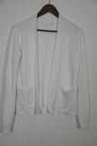 Cyrus White Waffle Knit Cardigan Size Medium