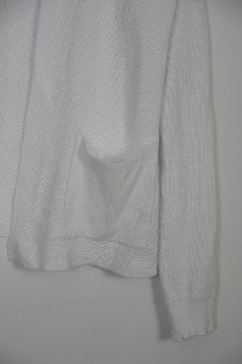 Cyrus White Waffle Knit Cardigan Size Medium