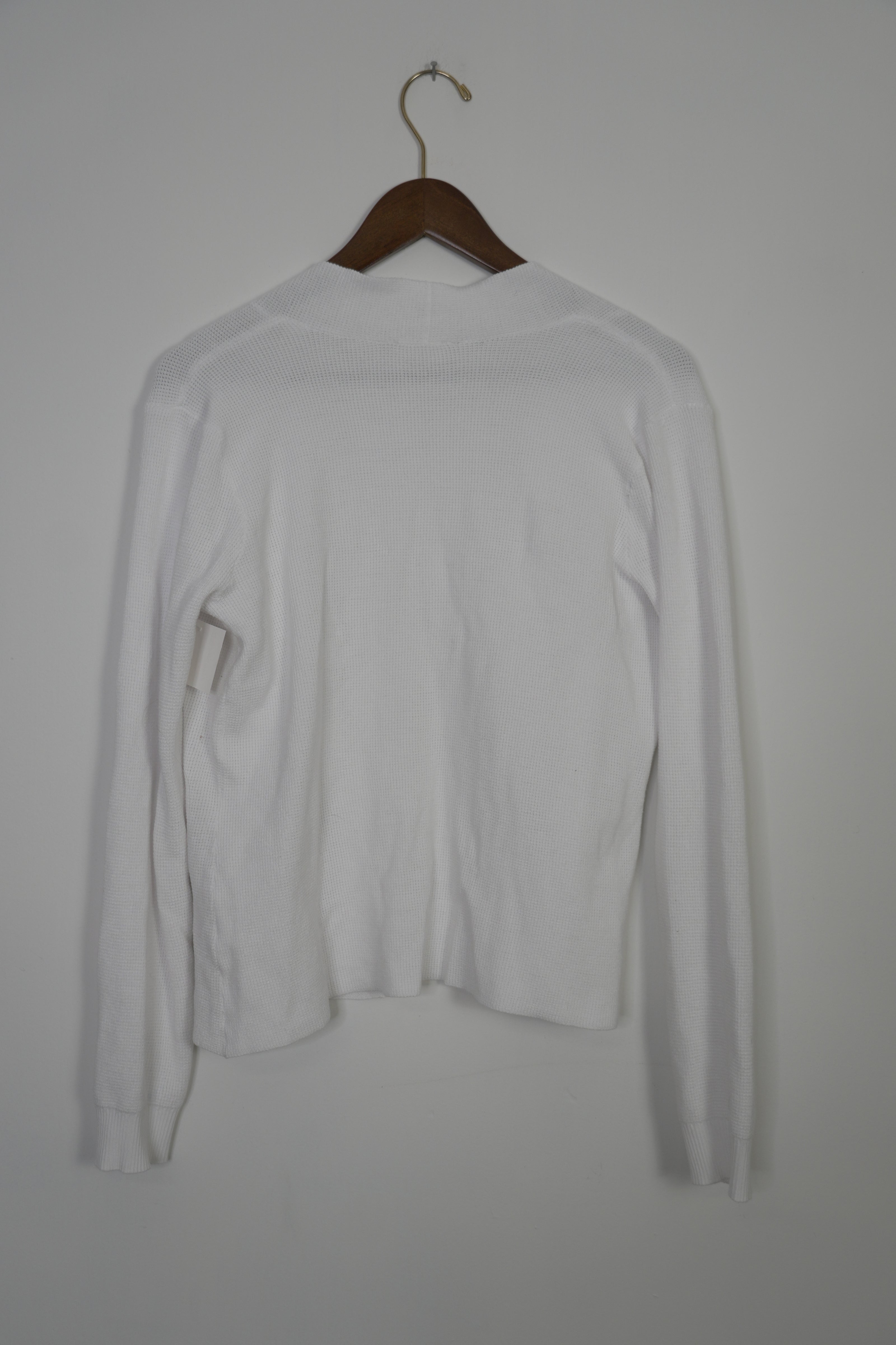 Cyrus White Waffle Knit Cardigan Size Medium
