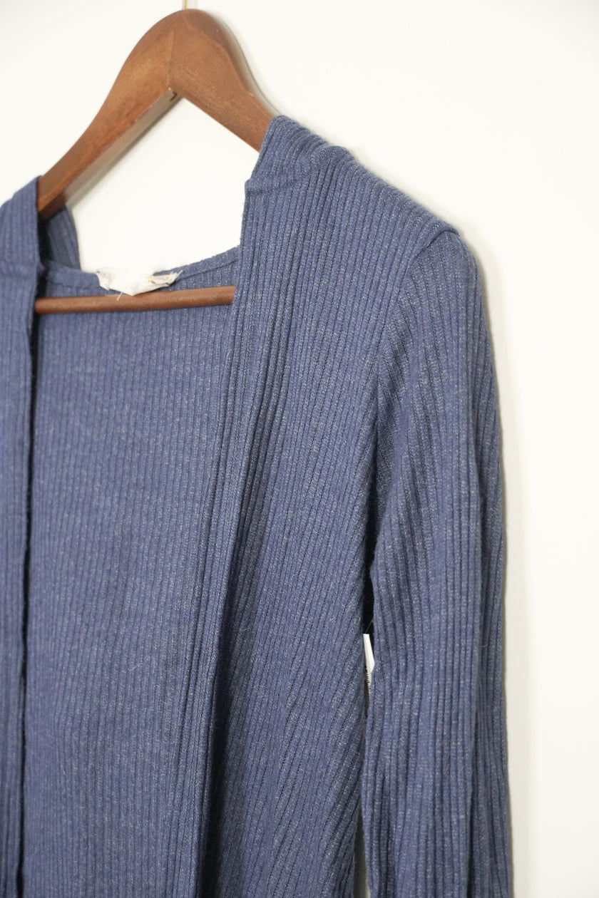 Pink Rose Blue Cardigan with Hood Size Small