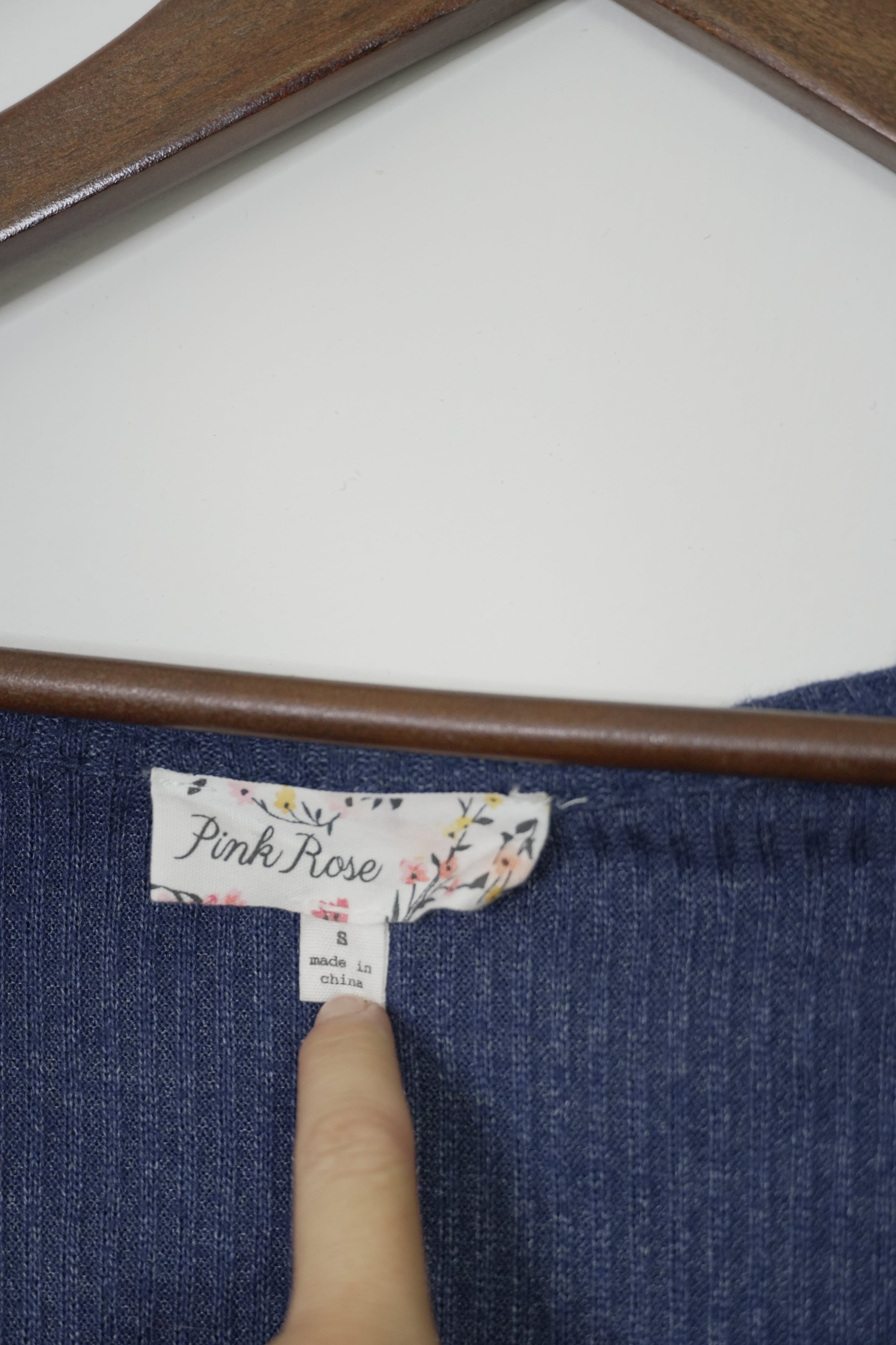 Pink Rose Blue Cardigan with Hood Size Small