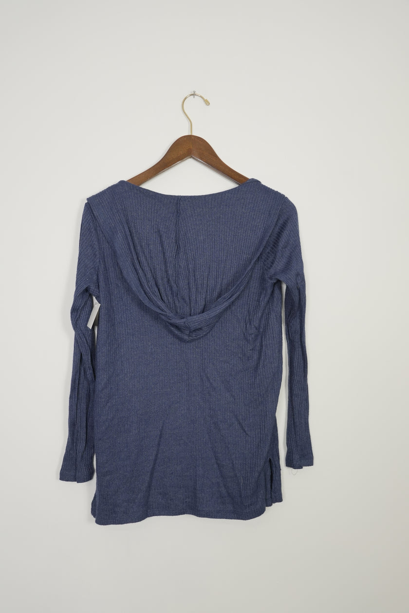 Pink Rose Blue Cardigan with Hood Size Small