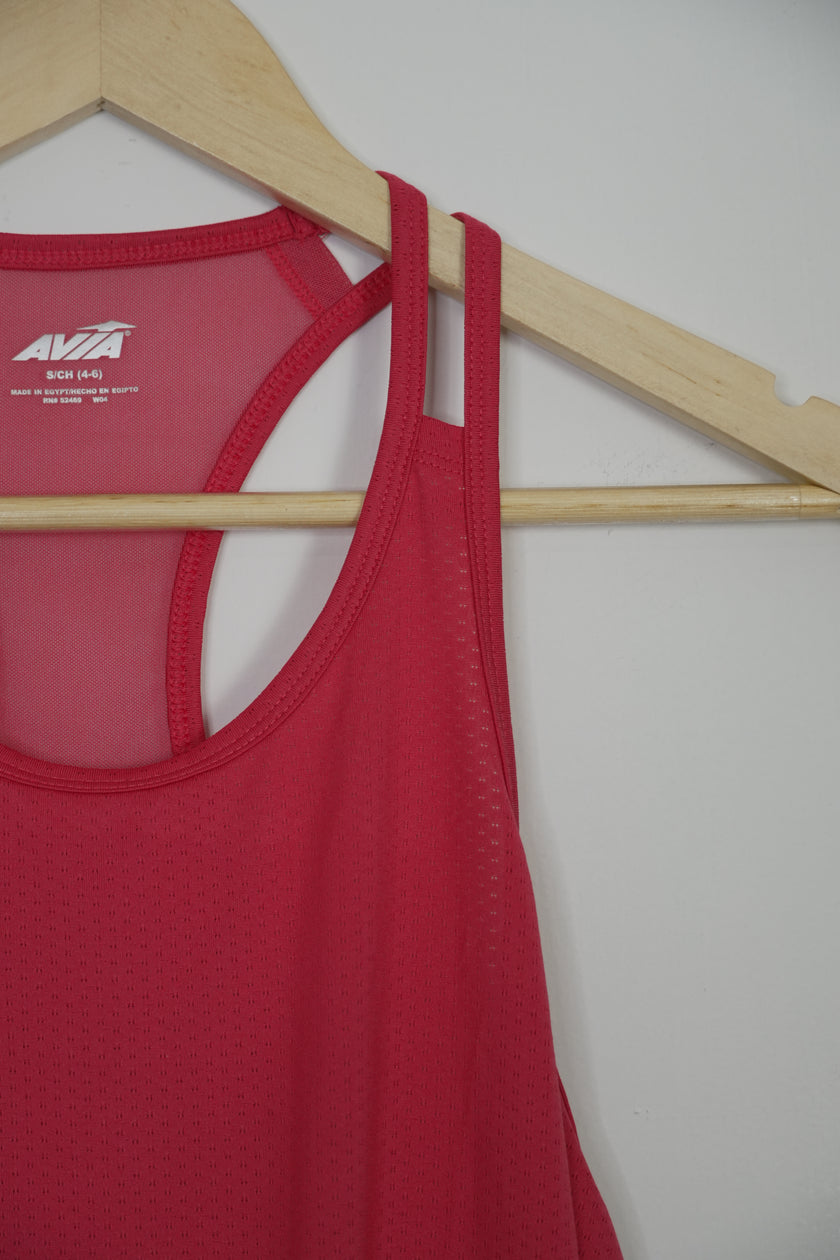 AVIA Pink Athletic Razorback Tank Top Size Small