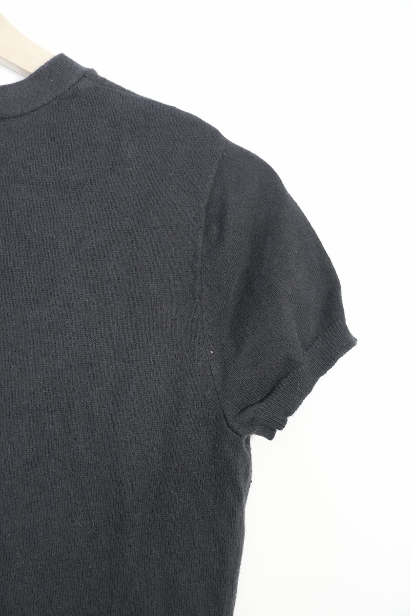 New York & Company Black Short Sleeve Cardigan Size Small