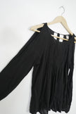 Old Navy Black Cold Shoulder Blouse Size Small