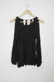 Old Navy Black Cold Shoulder Blouse Size Small