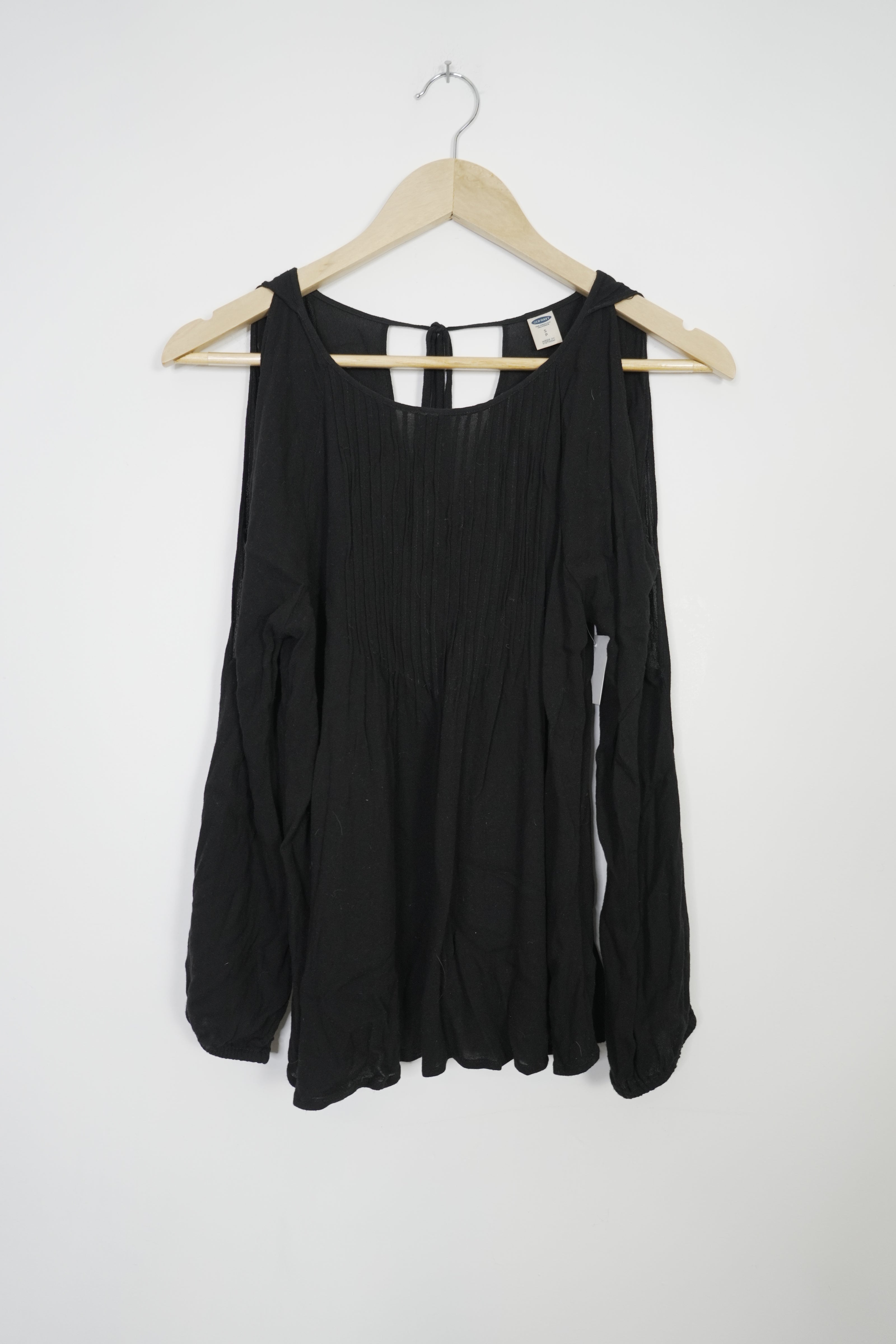 Old Navy Black Cold Shoulder Blouse Size Small