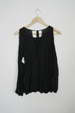 Old Navy Black Cold Shoulder Blouse Size Small