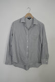 Grey Stripped Long Sleeve Button Up Blouse Size Small