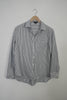 Grey Stripped Long Sleeve Button Up Blouse Size Small