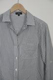 Grey Stripped Long Sleeve Button Up Blouse Size Small